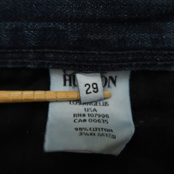 Hudson Clifton Jeans Mens Size 29x29 Blue Bootcut Button Fly USA Made Distressed - Picture 9 of 16